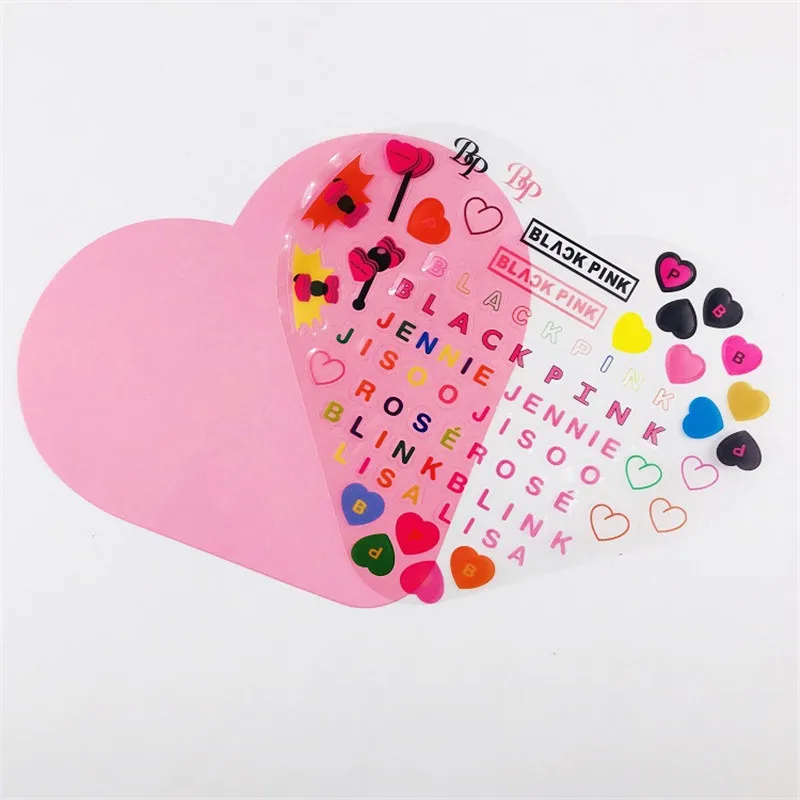 

NEW KPOP LISA ROSE Official Logo 3D Cartoon Tattoo Paste Waterproof Sticker BLACKPINK Suitcase Cup Phone Book Pen Decal