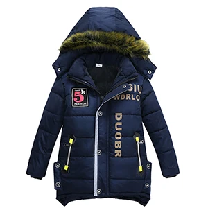Новинка года; пальто для маленьких мальчиков; куртка Детская куртка с капюшоном теплая зимняя одежда для малышей модное пальто длинное детское модное пальто детское пальто - Цвет: Синий