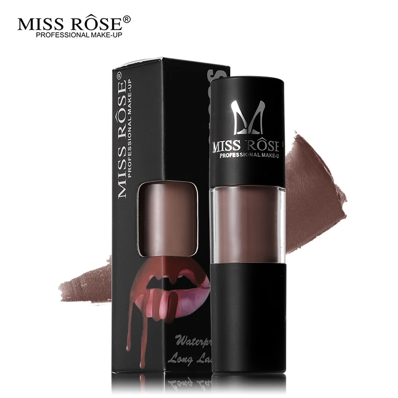 Мисс Роуз матовый жидкая помада телесный водонепроницаемый блеск для губ длительный увлажняющий блеск для губ камея коричневый красный крем для губ Макияж