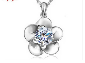 Jewelry wholesale charm pendant and necklace with the plum blossom shape design which is silver | Украшения и аксессуары