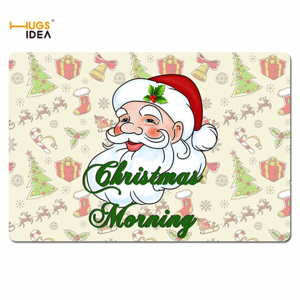 HUGSIDEA Рождественский коврик, походный матрац, поглощающий пол, кухня, ванная комната, коврики для гостиной, коврики для прихожей, домашний декор, ремесло