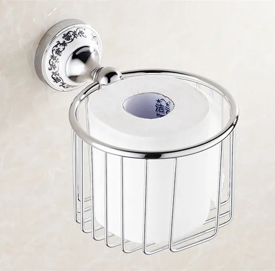 2016 Creative ceramics Design Chrome Finish Bathroom Toilet Paper