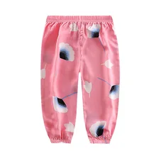 Домашние штаны для новорожденных девочек с противомоскитным принтом новые детские летние свободные штаны с модным принтом для девочек от 0 до 4 лет