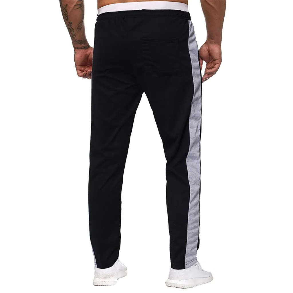 Men Splicing Printed Overalls Casual Pocket Sport Work Casual Trouser Pants pantalones hombre streetwear joggers sweatpants