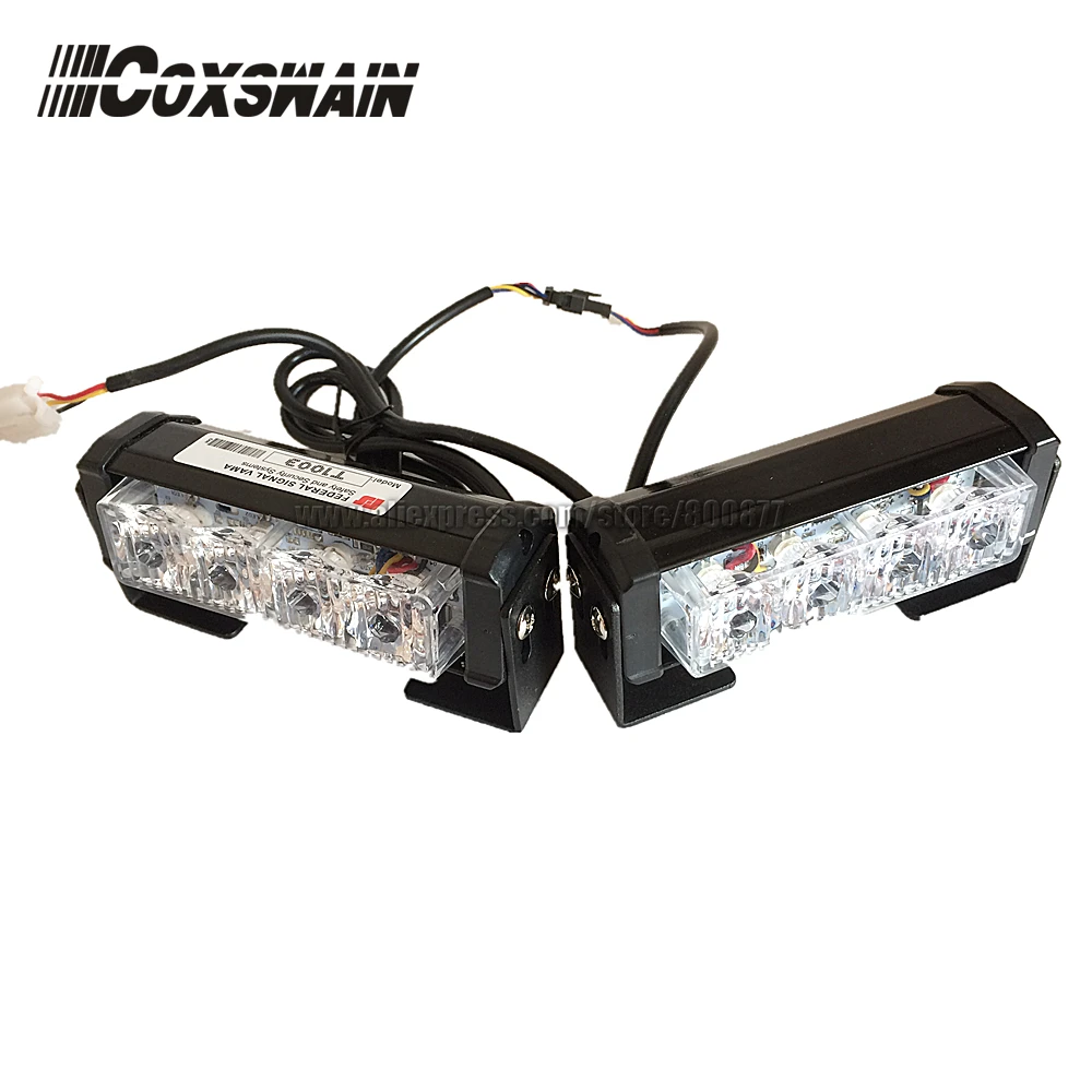 2X4 LED Universal Car Warning Strobe Flash Warning EMS Police Emergency