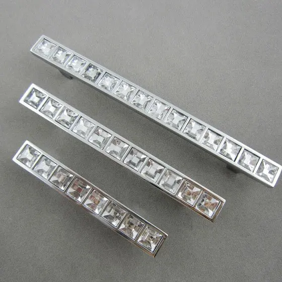 K9 Top Quality Crystal Glass Handle Knob Cabinet Door New (C.C.:128mm,Length:170mm)
