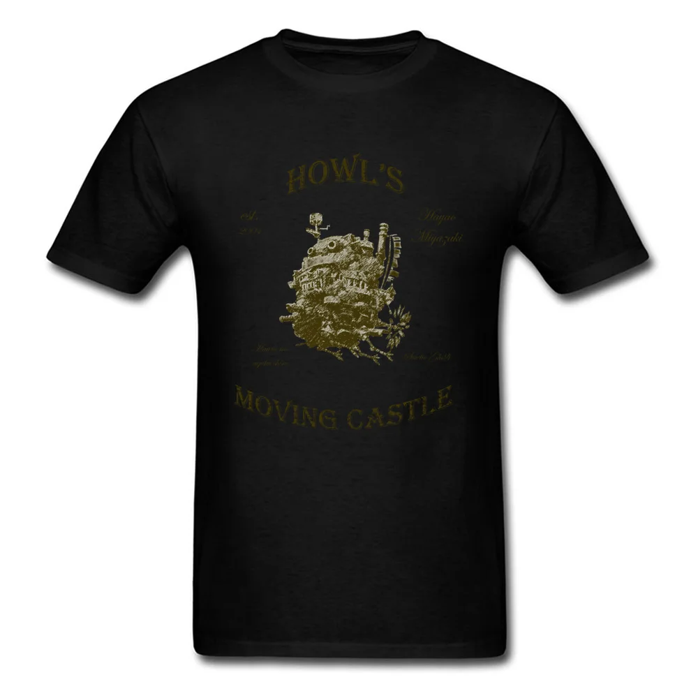 Fitted Howls C2 Fitness Tight Short Sleeve Tshirts Summer/Fall O Neck 100% Cotton Tees for Men Tee-Shirts Funny Howls C2 black