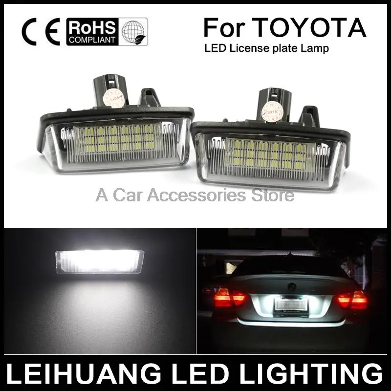 

2PCS Car License Plate Light led Fit For Toyota Crown 03~09 LED number plate panel Canbus Lamp 12v