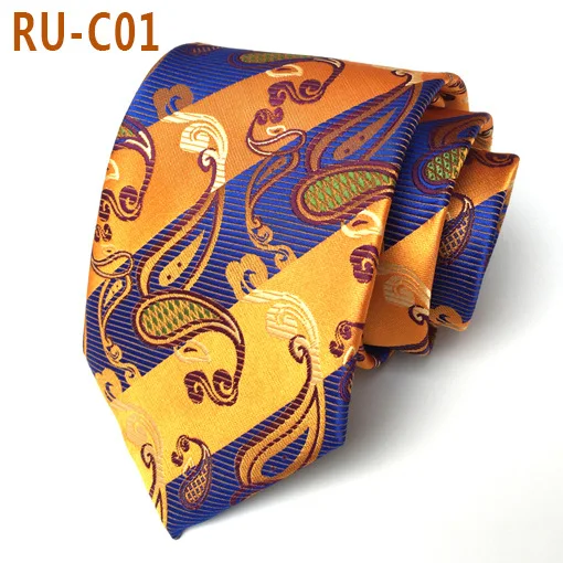 RU-C01 67 цветов, шелковый галстук для мужчин, жаккардовый, 8 см, Модный Цветочный галстук, деловой галстук для свадебной вечеринки, галстук, подарок для Него - Цвет: RU-C01