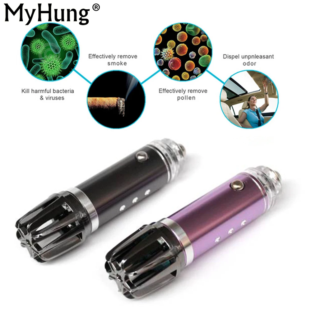 Mini 12V Negative Ions Cleaner Ionizer Air Purifier Car Dust Smoke PM2