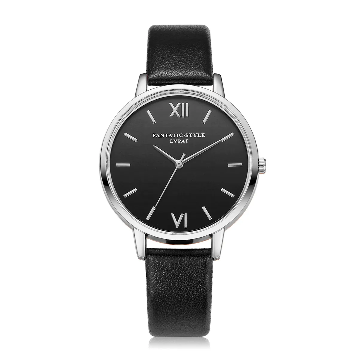 

Lvpai Women's Watches Fashion Faux Leather Analog Quartz Wrist Watch Women Female hours Pink & Black clock Gift Dropshipping