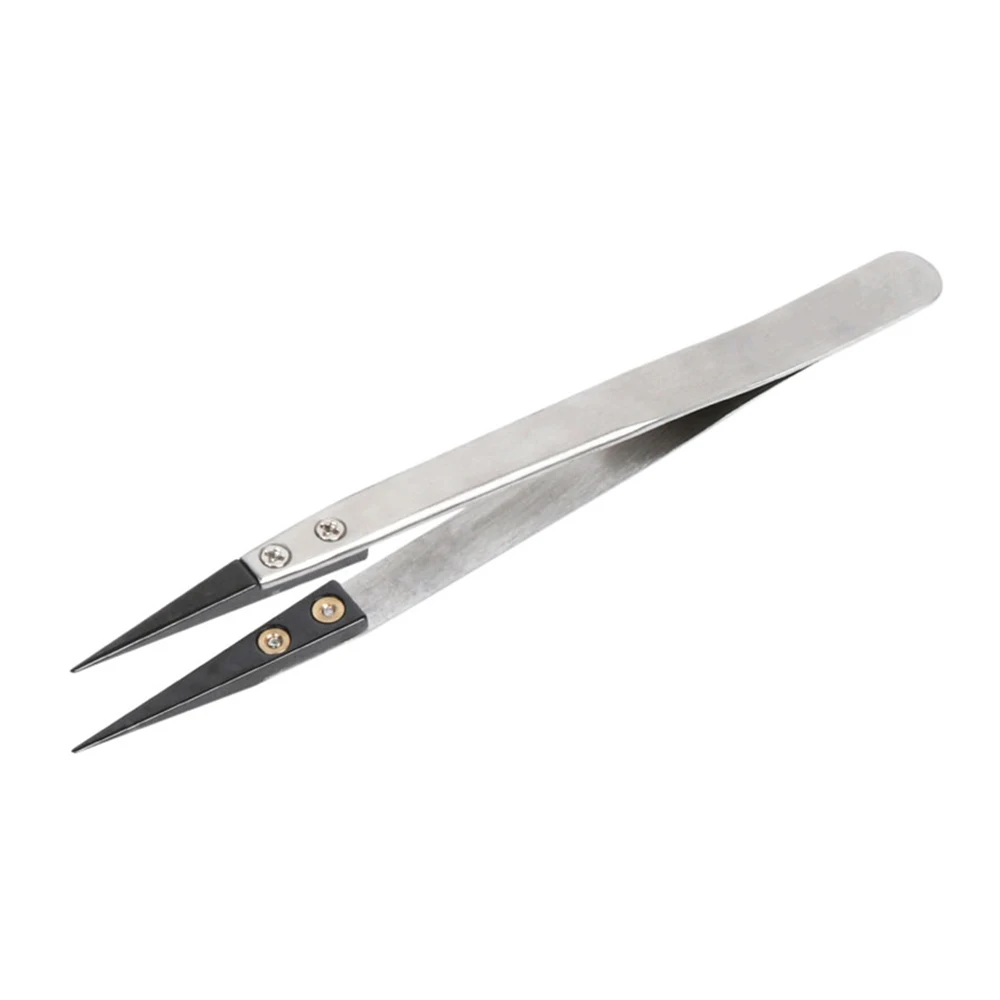 Stainless Steel Ceramic Tweezers Anti Static Heat Resistant Insulated