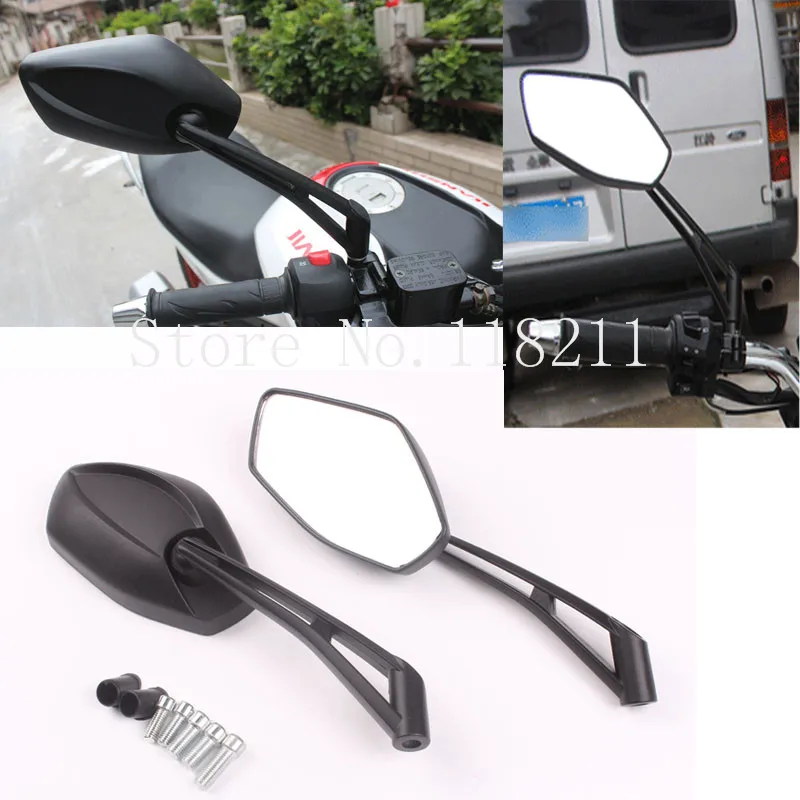 

RPMMOTOR 2PCS Universal 8/10mm Aluminum Electric Motorcycle Scooter vside mirror rear view mirror for Yamaha YBR 125