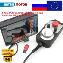 EU Ship!4 Axis PLC Controller 500KHz off-line & 100 Pulse MPG Handwheel Emergency Stop for CNC Router Engraving Milling Machine EU Ship!4 Axis PLC Controller 500KHz off-line & 100 Pulse MPG Handwheel Emergency Stop for CNC Router Engraving Milling Machine