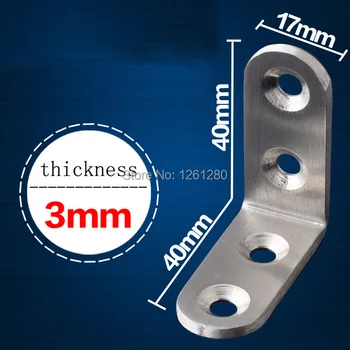 

fee shipping 40*40mm L metal corner bracket fix Shelf Support angle code furniture fitting DIY part fastener household hardware