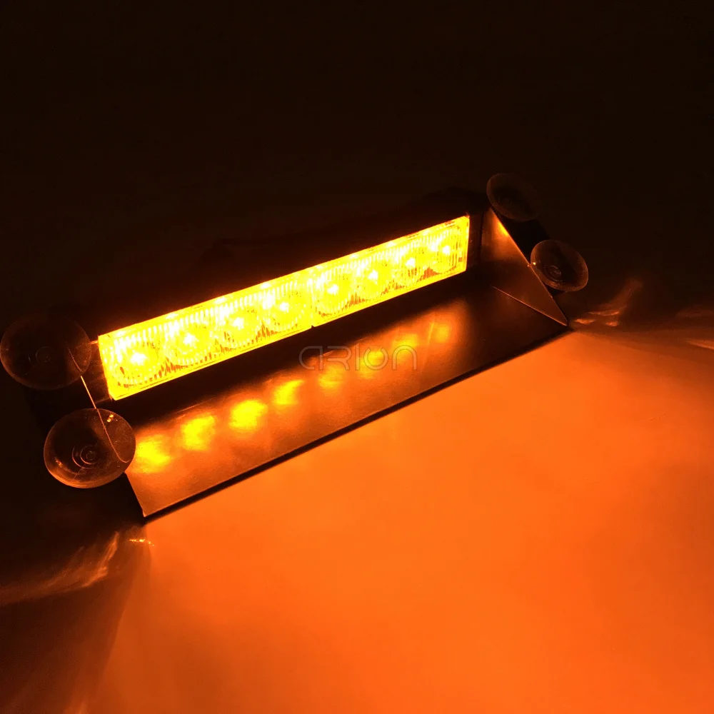 Crion Желтый янтарь Цвет 8 мигающий светодиод вспышки Предупреждение полицейский автомобиль свет мигает пожарные туман 8LED высокое Мощность
