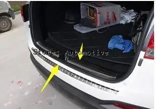 

FOR 2015 2016 KIA SORENTO REAR BUMPER PROTECTOR STEP PANEL BOOT COVER SILL PLATE TRUNK TRIM 2 pcs