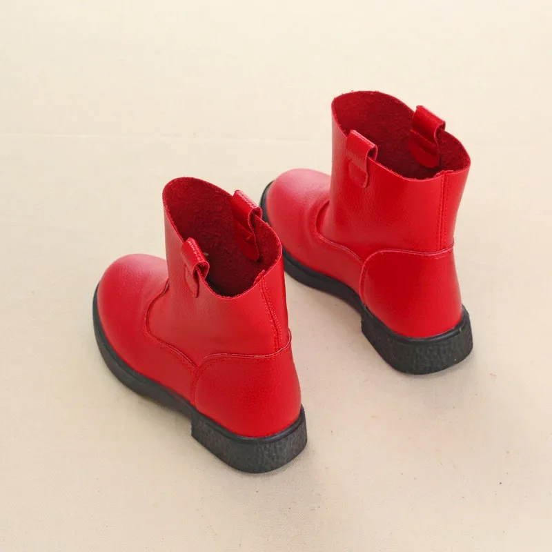 J Ghee/модные ботинки для девочек; детские ботинки для девочек из искусственной кожи; Мягкие резиновые сапоги без шнуровки; обувь для девочек; детская обувь; Рождественский подарок