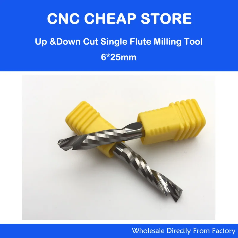 6x25MM Up &Down Cut- One Single Spiral Flute Carbide CNC Mill Milling Tools, Milling Cutter,Woodworking Cutting Tools Router Bit 6x25MM Up &Down Cut- One Single Spiral Flute Carbide CNC Mill Milling Tools, Milling Cutter,Woodworking Cutting Tools Router Bit