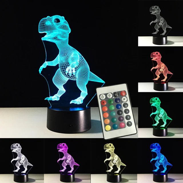 3D Dinosaurus Lamp Afstandsbediening Touch Schakelaar Kleur ... 3D Dinosaurus Lamp Afstandsbediening Touch Schakelaar Kleur ...