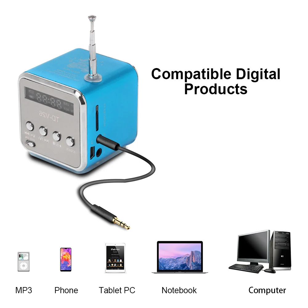 Цифровой мини динамик портативный fm приемник с поддержкой Usb SD/TF карта Mp3