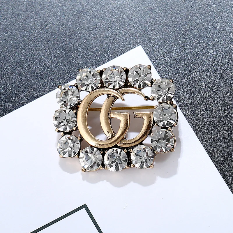 Hollow Crystal Rhinestone Letter Brooch Pins Corsage Brooches Wedding Fashion Jewelry Accessory For Women Costume Decoration0