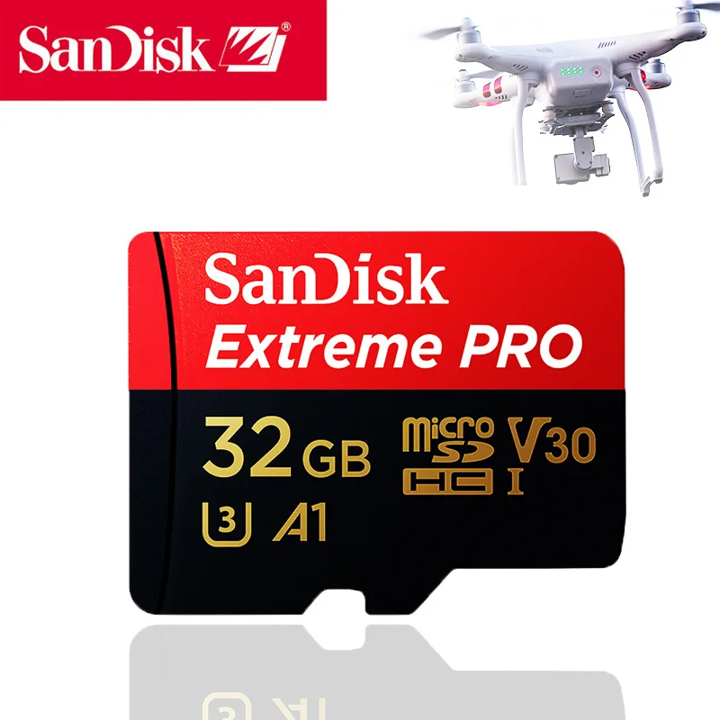 флешка Карта памяти micro SD SanDisk Extreme Pro microSDHC Поддержка карт памяти micro SD карты 90 МБ/с. 32 Гб Class10 U3 cartao de memoria с адаптером SD