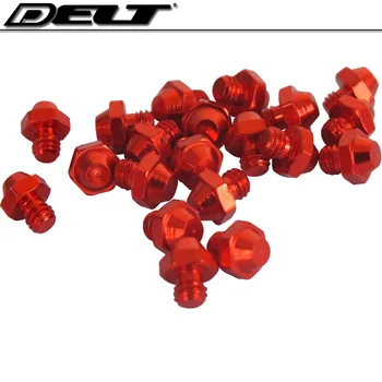 

20/60/100pcs MTB DH FR M4*4mm cycling bike bicycle Pedal Skid-proof Platform Cleats screw bolt nut Alloy red Accessories