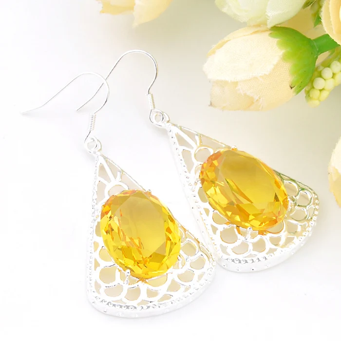 Europe and America New Beautiful yellow spar Earrings Elegant Earrings For Women
