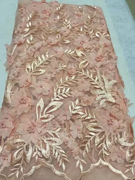 

Latest African Lace Fabric High Quality African French Net Laces with beads J-102131 Embroidery Tulle Lace