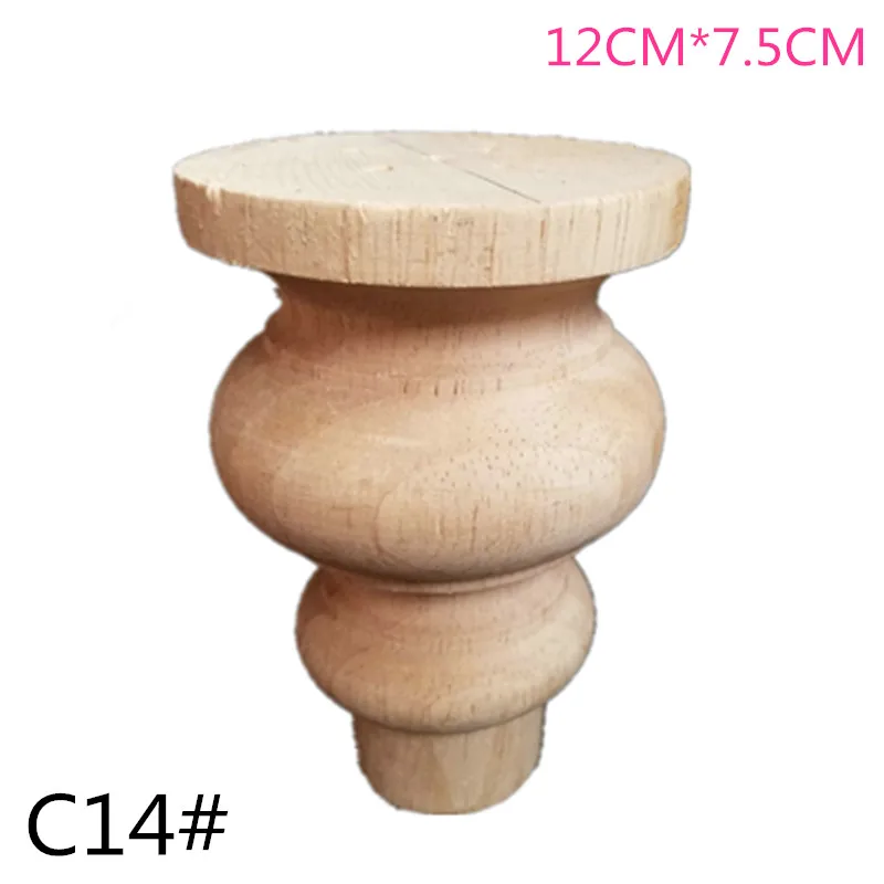 

4PCS/lot 12CM*7.5CM Furniture Wood Round-footed Solid Wood Sofa Foot TV Television Cabinet Foot Seat Carved Feet