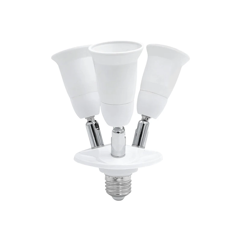 

LED Bulb Lamp Holder Converters 360 Degrees Flexible Extended E27 1 to 3 Lamp Base 180 Degrees Adjustment 110V 220V Max 60W