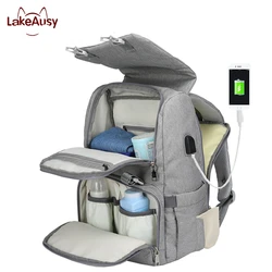 Diaper Backpack For Mom Travel Baby Diaper Bag With USB Port Mummy Maternity Bag Suspend Stroller Bag For Baby Care Diaper Backpack For Mom Travel Baby Diaper Bag With USB Port Mummy Maternity Bag Suspend Stroller Bag For Baby Care