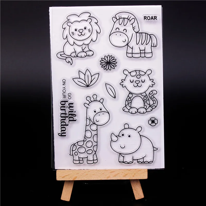 

Rubber Silicone Clear Stamps for Scrapbooking Tampons Transparents Seal Background Stamp Card Making Diy Animal Text Stempel Z