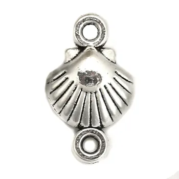 

Doreen Box Zinc Based Alloy Connectors Shell Silver Color Jewelry Accessories Findings DIY 15mm( 5/8") x 9mm( 3/8"), 50 PCs
