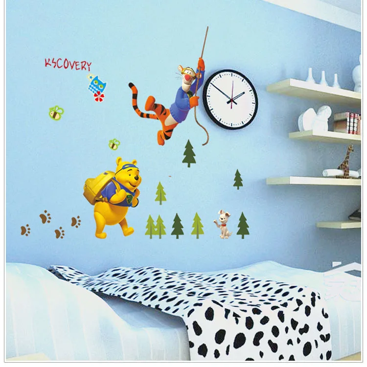 

One pieceNew Style Wall Stickers Winnie the Pooh School Children Room Decoration Transparent PVC Removable AY711