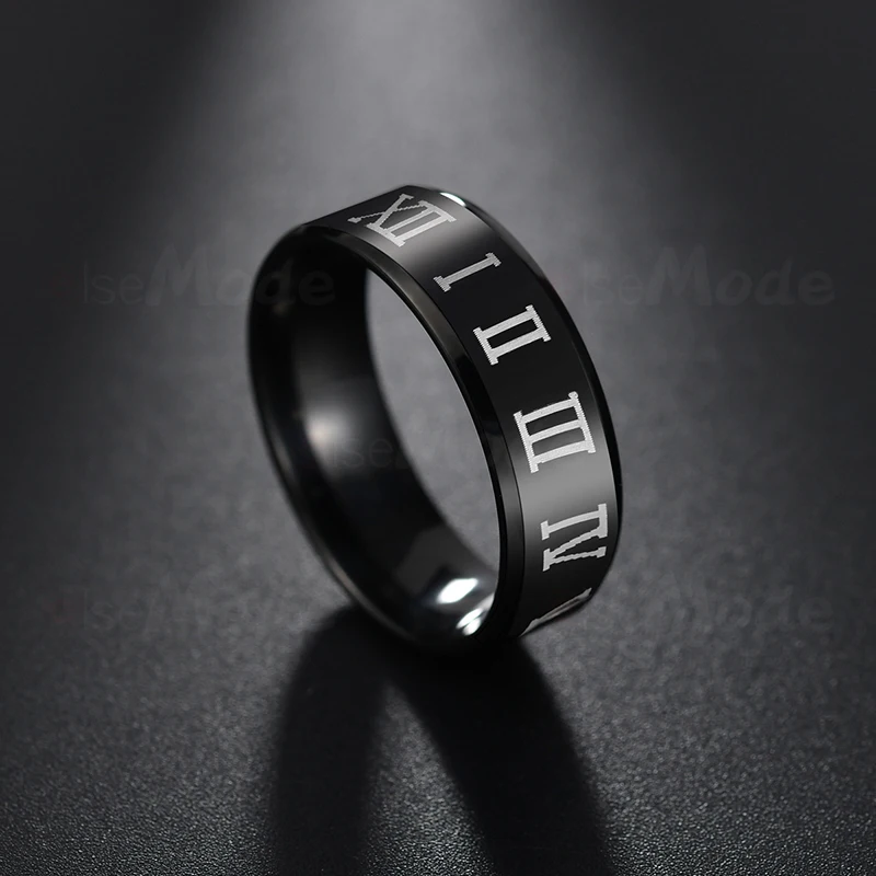 ELSEMODE готическое кольцо в римском стиле с цифрами и буквами нержавеющая сталь 316 L для мужчин и женщин байкерские кольца ювелирные изделия