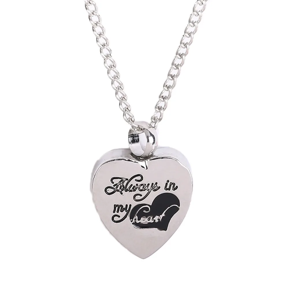 Stainless steel Heart pendant necklace "Always in my heart ...