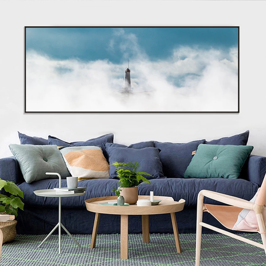 2 - Lighthouse Print and Poster Wall Art Canvas Painting for Living Room Wall Black and White Poster Home Picture Abstract Art Decor