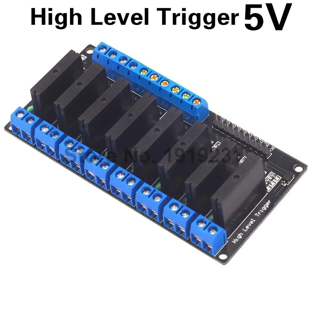 5 V 8-канальный сетевой видеорегистратор твердотельные реле зарядная Модульная плата Триггер Высокий уровень SSR Вход 5 V DC Выход 250 V AC 2A для Arduino