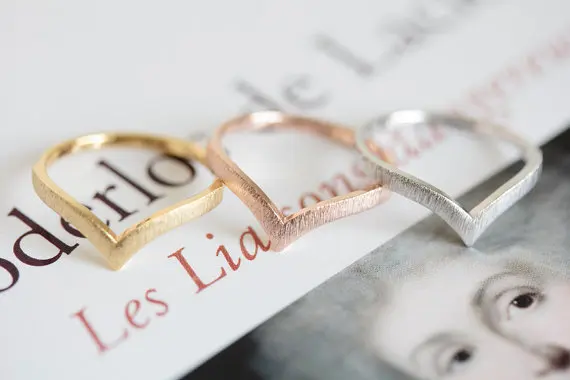Jisensp New Fashion Unique Simple Chevron V Shape Korean Rings Women Copper Cool Jisensp New Fashion Unique Simple Chevron V Shape Korean Rings Women Copper Cool