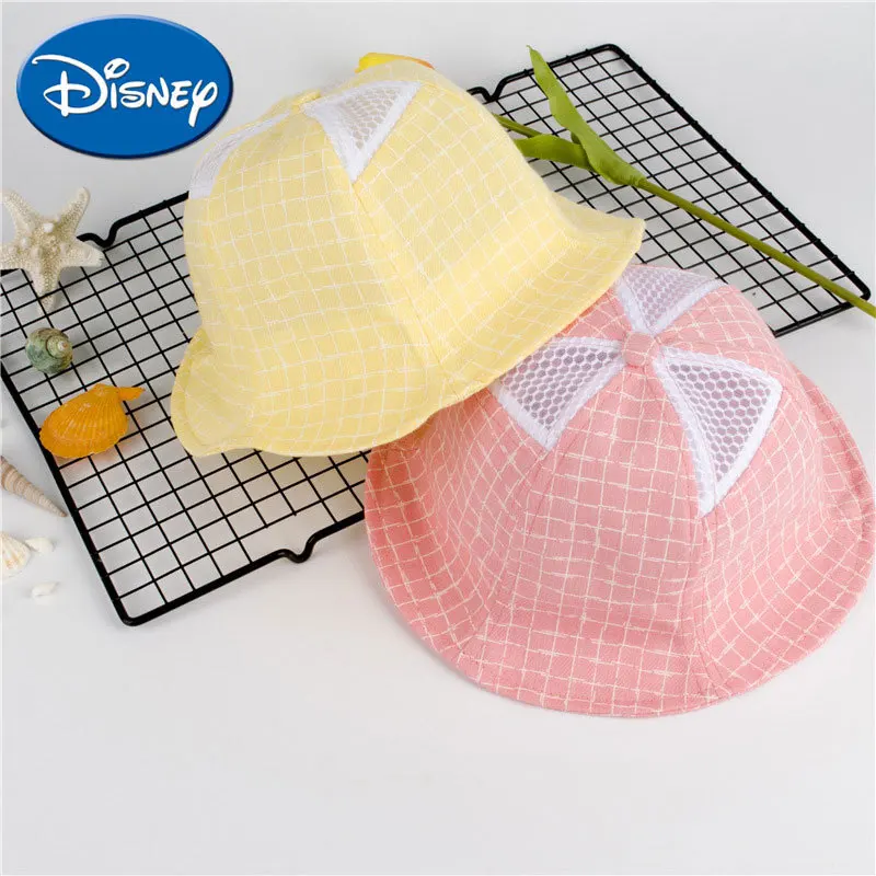 Disney Children Hats Cotton Grid Sun Hat Suntan fisherman Cap Boy and