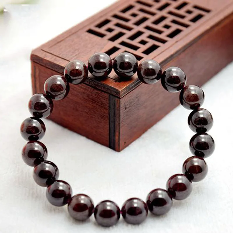 

Natural Red Garnet Stone Beads Bracelet Womens Stretch Bracelete Beads Small Hand String Health Care Jewelry 6-10mm