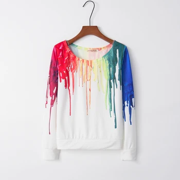 

Color Printing Clothing 2018 Long Sleeve Sweatshirts Fashion Women Sweatshirts