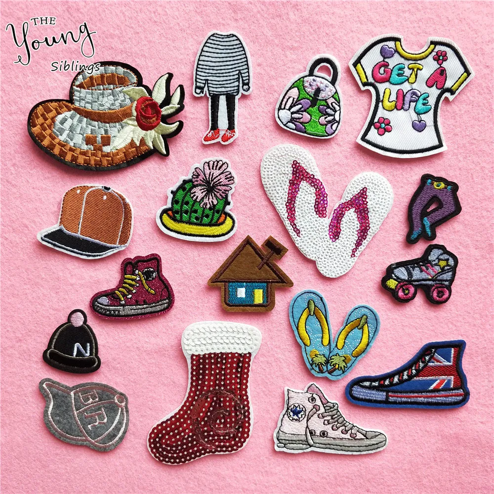 

Cartoon house Patch Embroidery Shoes Stickers Cute Cap Iron On Patches For Clothing DIY Decor Cloth Dress Bags Cute Accessory