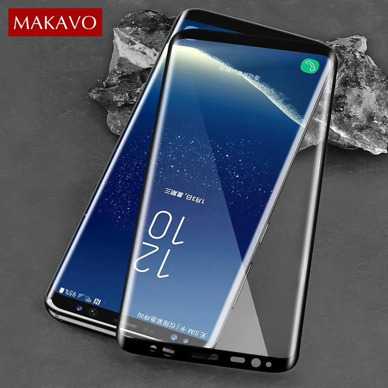 MAKAVO For Samsung Galaxy Note 9 Tempered Glass 3D Full Curved Explosion-proof Screen Protector Film for S9 Plus | Мобильные