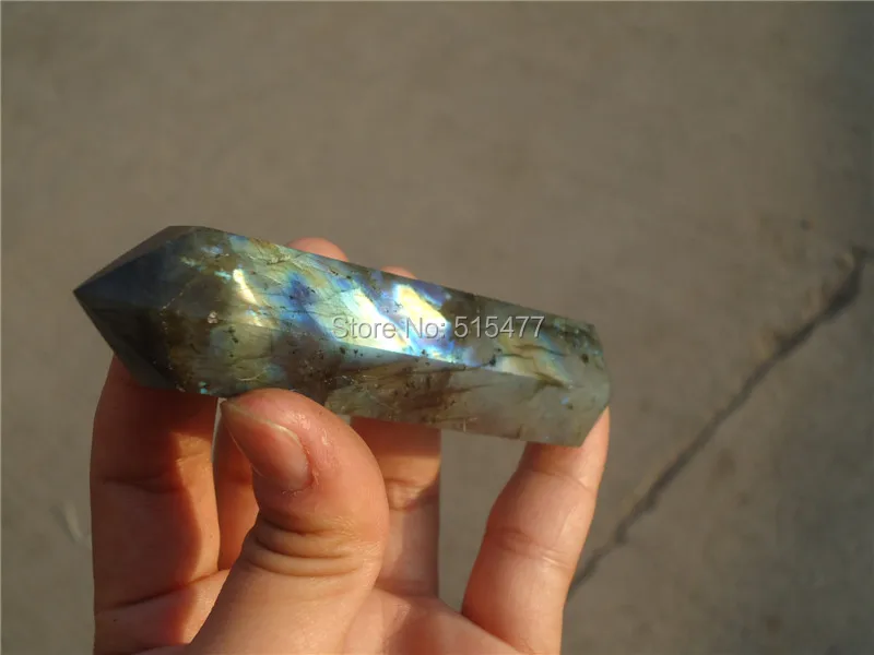 

100g Natural beautiful labradorite QUARTZ CRYSTAL WAND POINT HEALING LA1011