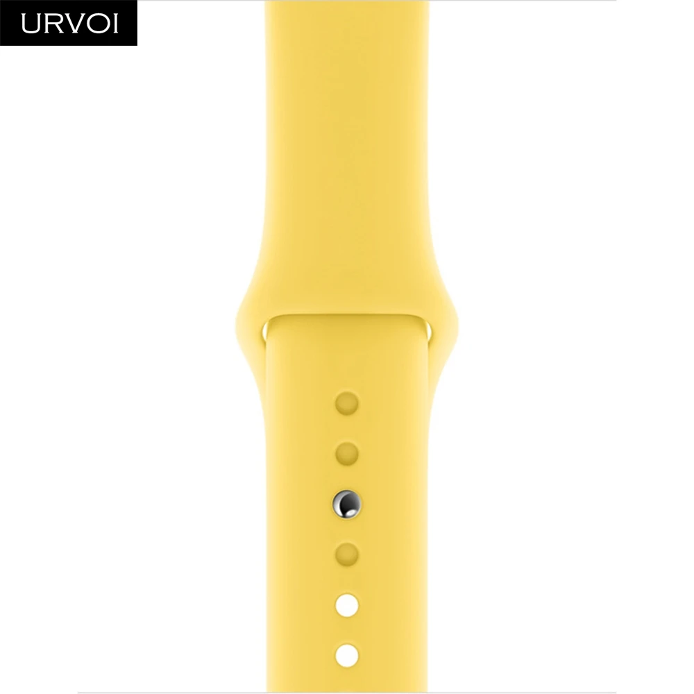 Спортивный ремешок URVOI для apple watch series 5, 4, 3, 2, 1, с застежкой-шпилькой и застежкой, силиконовый ремешок для iWatch, замена, сосна, зеленый - Цвет ремешка: Canary