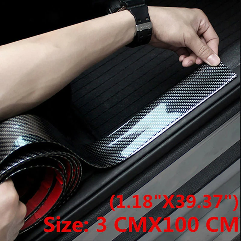 

3X100CM car door Plate protector 5D Carbon Fiber sticker Cover Anti Scratch tuning car universal car Accessories