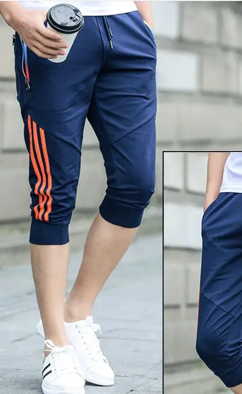 Летние мужские Шорты повседневные до колен Фитнес Спортивные штаны модные свободные мужские спортивная одежда для бега эластичные тонкие мужские шорты Карго